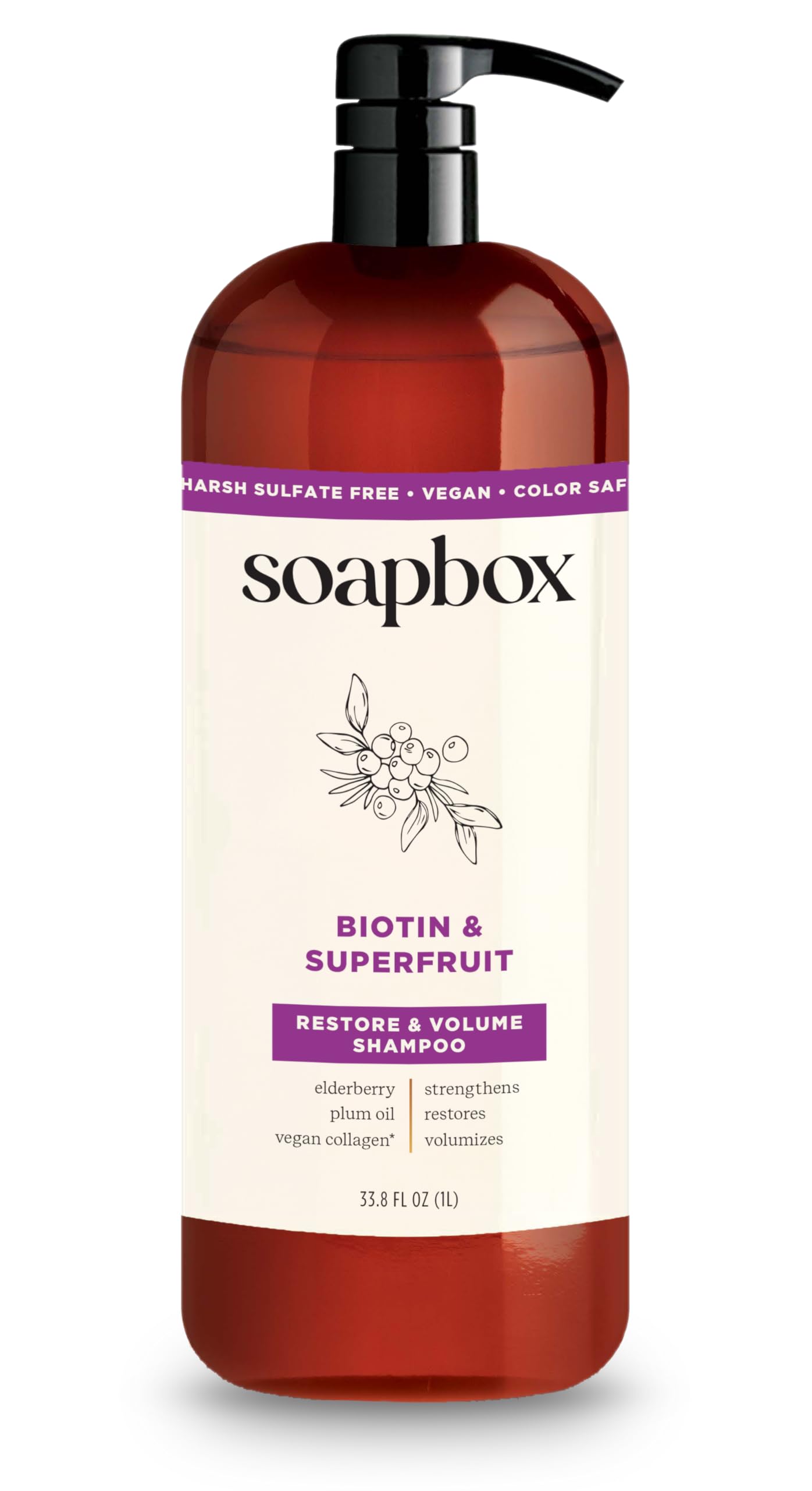 Amazon.com : Soapbox Biotin Shampoo, Biotin & Collagen Super Fruit